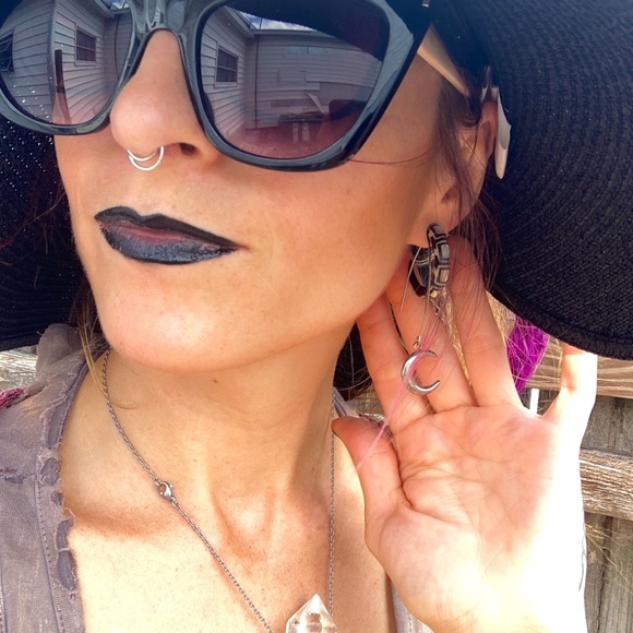 Moon Goddess Heavy Stainless Steel Earrings - Picture 3 of 12